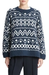 Vince Nordic Wool-blend Fair Isle Sweater In Washed Coal