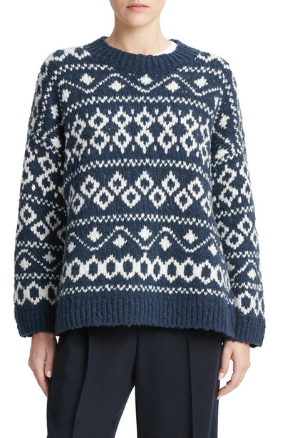 Vince Nordic Wool-blend Fair Isle Sweater In Washed Coastal Light Sand