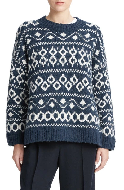 Vince Nordic Wool-blend Fair Isle Sweater In Washed Coastal/lt