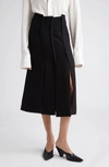 Proenza Schouler Diane Pintuck Midi Skirt In Black