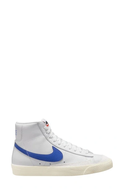 Nike Blazer Mid 77 High-top Leather Sneakers In Ivory White