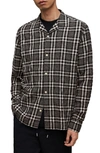 Allsaints Corvus Checked Relaxed Fit Shirt In Jet Black