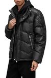 ALLSAINTS ALLSAINTS ALTAIR WAXED PUFFER JACKET WITH STOWAWAY HOOD