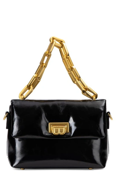 Brandon Blackwood Yuta Padded Patent Shoulder Bag In Black