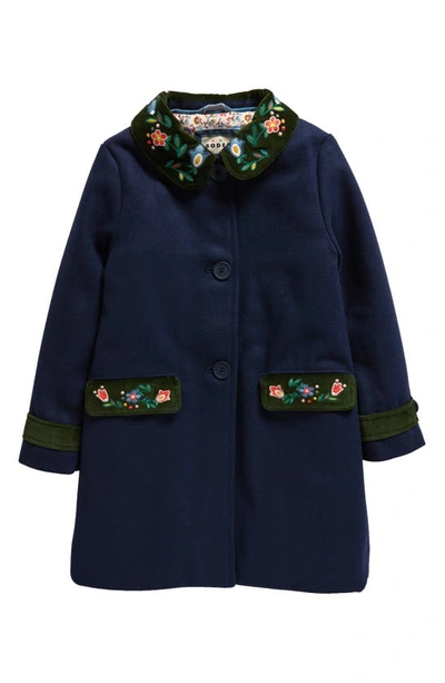 Mini Boden Kids' Wonderful Wool Blend Coat French Navy Girls Boden