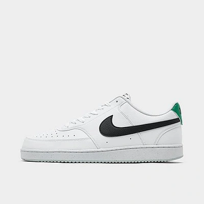 Nike Men's Court Vision Low Next Nature Casual Shoes In White/black/malachite/white