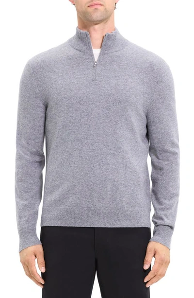 Theory Hilles Cashmerequarter-zip Jumper In Derby Heather