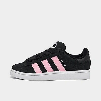 Adidas Originals Adidas Womens Black White True Pink Campus 00s Brand-stripe Low-top Suede Trainers