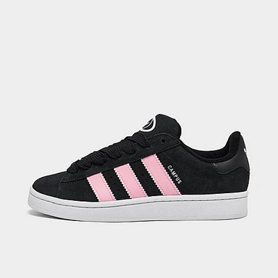 Adidas Originals Adidas Womens Black White True Pink Campus 00s Brand stripe Low top Suede
