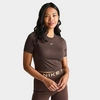 Nike Women's Sportswear Essential Slim-fit Crop T-shirt In Baroque Brown/white