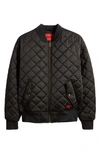 Hugo Boss Biker Jacket In Water-repellent Lightweight Fabric With Quilting In Black