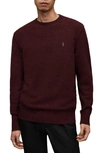 Allsaints Statten Ramskull Crew Neck Sweater In Mars Red