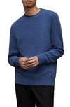 Allsaints Statten Ramskull Crew Neck Sweater In Blue