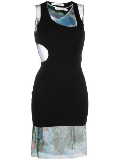 Christopher Esber Black Lucid Encircled Edge Mini Dress In Blue