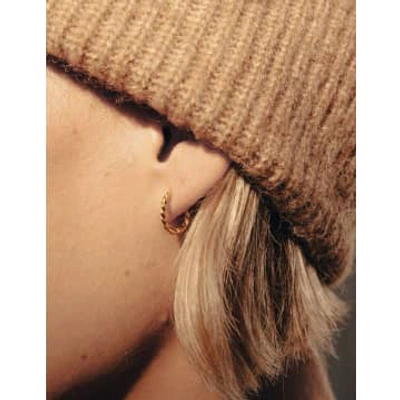 Nordic Muse Gold Twisted Huggie Earrings, Waterproof