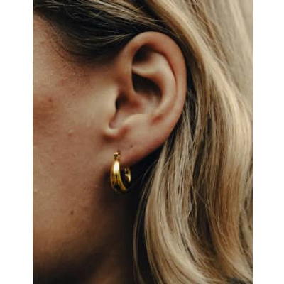 Nordic Muse Gold Mini Crescent Hoop Earrings, Waterproof