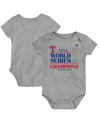 Fanatics Infant  Branded Heather Gray Texas Rangers 2023 World Series Champions Locker Room Bodysuit In Heather Gray