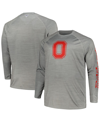Columbia Men's  Gray Ohio State Buckeyes Big And Tall Terminal Tackle Raglan Omni-shade Long Sleeve T In Gray