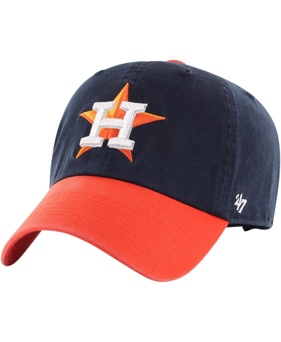 47 Brand Men's ' Navy, Orange Houston Astros Clean Up Adjustable Hat In Navy,orange