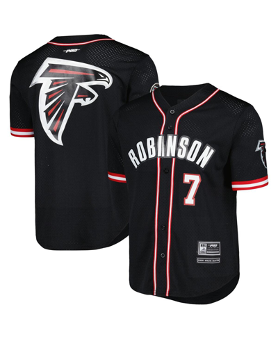 Pro Standard Bijan Robinson Black Atlanta Falcons Mesh Baseball Button-up T-shirt