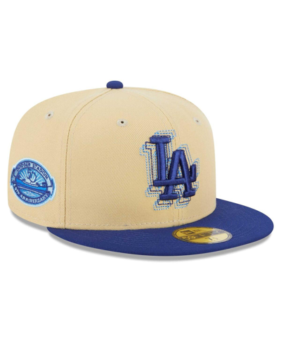 New Era Men's  Cream, Royal Los Angeles Dodgers Illusion 59fifty Fitted Hat In Cream,royal