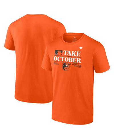 Fanatics Kids' Big Boys  Branded Orange Baltimore Orioles 2023 Postseason Locker Room T-shirt