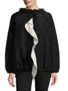 PRADA Faille Silk Hooded Jacket,0400095160388