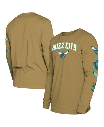 New Era Men's  Tan Charlotte Hornets 2023/24 City Edition Long Sleeve T-shirt
