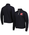 LEAGUE COLLEGIATE WEAR MEN'S LEAGUE COLLEGIATE WEAR BLACK NEBRASKA HUSKERS STACK ESSENTIAL LIGHTWEIGHT FLEECE QUARTER-ZIP S