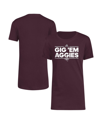 Adidas Originals Kids' Big Boys Adidas Maroon Texas A&m Aggies Slogan Dazzler T-shirt