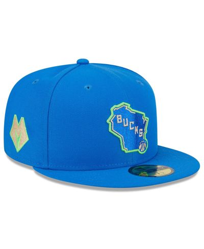 NEW ERA MEN'S NEW ERA BLUE MILWAUKEE BUCKS 2023/24 CITY EDITION ALTERNATE 59FIFTY FITTED HAT