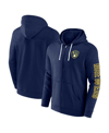 Fanatics Branded Navy Milwaukee Brewers Offensive Line Up Full-zip Hoodie In Navy
