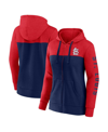 Fanatics Women's  Red, Navy St. Louis Cardinals City Ties Hoodie Full-zip Sweatshirt In Red,navy