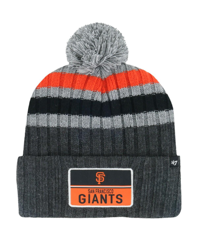 47 BRAND MEN'S '47 BRAND GRAY SAN FRANCISCO GIANTS STACK CUFFED KNIT HAT WITH POM