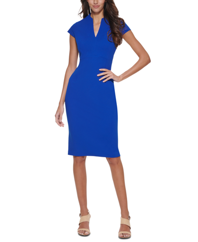 Calvin Klein Petites Womens Work Day Wear Business Mini Dress In Regatta