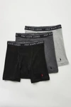 POLO RALPH LAUREN CLASSIC BIT BOXER BRIEF 3-PACK IN BLACK, MEN'S AT URBAN OUTFITTERS