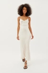 Motel Padil Satin Midi Dress In Ivory, Women's At Urban Outfitters