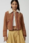 BLANKNYC CARAMEL SAUCE SUEDE JACKET IN HONEY, WOMEN'S AT URBAN OUTFITTERS