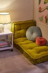 Urban Outfitters Rohini Velvet Daybed Cushion In Chartreuse At