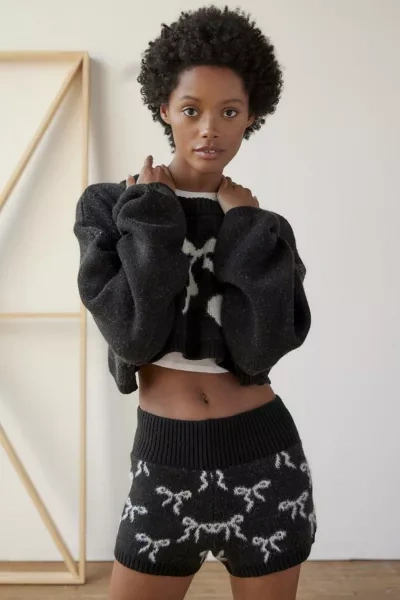 Out From Under Cozy Up Sweater Short In Bow, Women's At Urban Outfitters