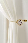 Urban Outfitters Pressed Floral Curtain Tie-back Set In Lavender At  In White