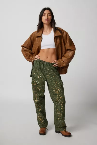 Urban Renewal Re/creative Remade Gold Splatter Paint Utility Pant In Green At Urban Outfitters