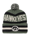 47 BRAND MEN'S '47 BRAND GREEN IOWA HAWKEYES OHT MILITARY-INSPIRED APPRECIATION BERING CUFFED KNIT HAT WITH P