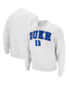 Colosseum Men's Duke Blue Devils Arch & Logo Pullover Sweatshirt In White