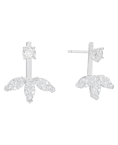And Now This Clear Cubic Zirconia Jacket Earring In Silver