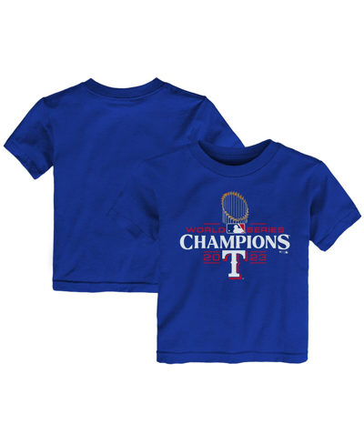 Fanatics Babies' Toddler Boys And Girls  Branded Royal Texas Rangers 2023 World Series Champions Logo T-shirt