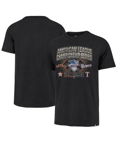 47 Brand Men's ' Black Distressed Houston Astros Vs. Texas Rangers 2023 Alcs Matchup Franklin T-shirt