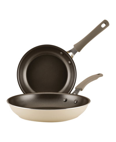 Rachael Ray Cook + Create Aluminum Nonstick Frying Pan Set, 2 Piece In Almond