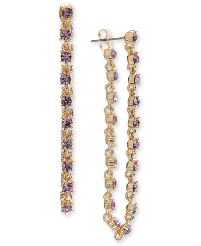 On 34th Crystal Stone Chain Drop Earrings, Created For Macy's In Pink