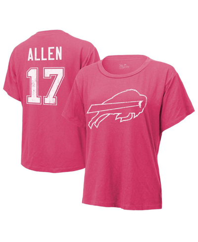 MAJESTIC WOMEN'S MAJESTIC THREADS JOSH ALLEN PINK DISTRESSED BUFFALO BILLS NAME AND NUMBER T-SHIRT